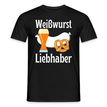 Weißwurst Liebhaber Bayern - Männer T-Shirt - Schwarz - Vorne - AI Model Male 178 light (178cm)