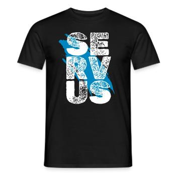 Servus Bayern Bayerisch Dialekt Dahoam - Männer T-Shirt - Schwarz - Vorne - AI Model Male 178 light (178cm)
