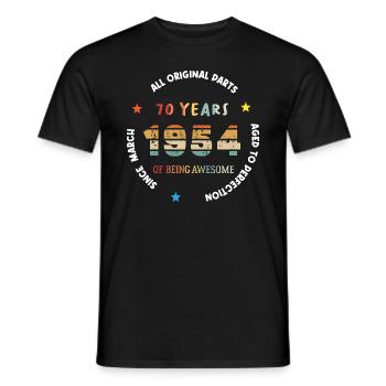 70 Years Old Made In 1954 Vintage March 1954 - T-shirt homme - noir - Devant - AI Model Male 178 light (178cm)