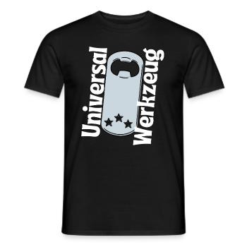 Universal Werkzeug Lustige Sprüche Bier Öffner - Männer T-Shirt - Schwarz - Vorne - AI Model Male 178 light (178cm)