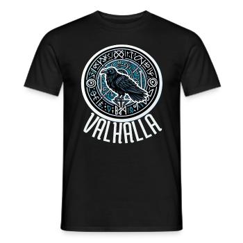 Viking Norse Rune Raven Odin's Valhalla - Men's T-Shirt - black - Front - AI Model Male 178 light (178cm)