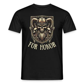 Wikinger Ehre Totenkopf Krieger Walhalla - Männer T-Shirt - Schwarz - Vorne - AI Model Male 178 light (178cm)