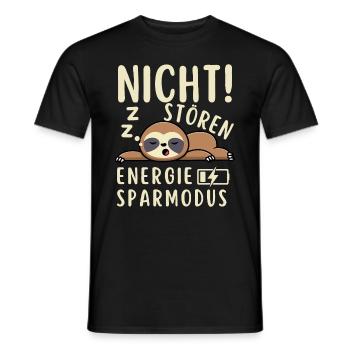 Energiesparmodus Nicht Stören lustiges Faultier - Männer T-Shirt - Schwarz - Vorne - AI Model Male 178 light (178cm)