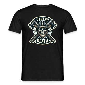 Viking Death Wikinger Totenkopf Krieger Axt - Männer T-Shirt - Schwarz - Vorne - AI Model Male 178 light (178cm)