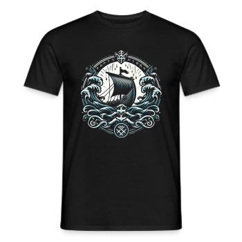 Bateau-dragon viking Norseman Sailor Valhalla - T-shirt homme - noir - Devant - AI Model Male 178 light (178cm)