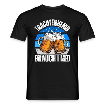 Lederhose Trachtenhemd Lustig Bayern Bierzelt - Männer T-Shirt - Schwarz - Vorne - AI Model Male 178 light (178cm)