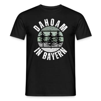 Dahoam Bayern Bayerischer Wald Retro Tradition - Männer T-Shirt - Schwarz - Vorne - AI Model Male 178 light (178cm)
