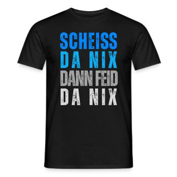 Bayern Humor Scheiss da nix - dann feid da nix - Männer T-Shirt - Schwarz - Vorne - AI Model Male 178 light (178cm)