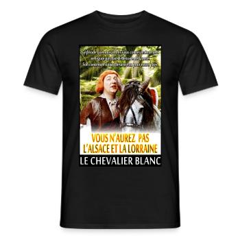 vous n'aurez pas l'alsace et la lorraine coluche - T-shirt homme - noir - Devant - AI Model Male 178 light (178cm)