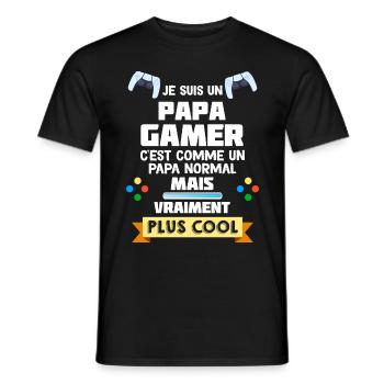 Papa Gamer Le Meilleur C'est Mon Père - T-shirt homme - noir - Devant - AI Model Male 178 light (178cm)