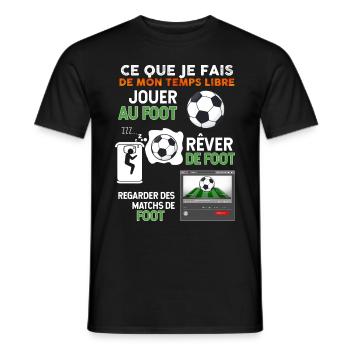 Football Cadeau Foot Homme Papa Et Fils - T-shirt homme - noir - Devant - AI Model Male 178 light (178cm)