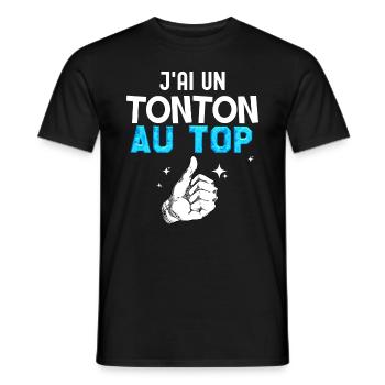 J'ai Un Tonton Au Top Idée Cadeau Homme - T-shirt homme - noir - Devant - AI Model Male 178 light (178cm)