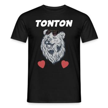 Tonton Ours Idée Cadeau Homme Oncle - T-shirt homme - noir - Devant - AI Model Male 178 light (178cm)