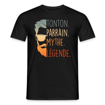 Mon Tonton Est Une Légende - T-shirt homme - noir - Devant - AI Model Male 178 light (178cm)
