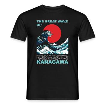 The Great Wave of Kanagawa, Japan - Men's T-Shirt - black - Front - AI Model Male 178 light (178cm)
