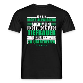 Des performances inégalées en tant qu’ingénieur civil - T-shirt homme - noir - Devant - AI Model Male 178 light (178cm)