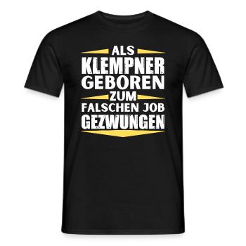 Plumber landed in the wrong job - Men's T-Shirt - black - Front - AI Model Male 178 light (178cm)