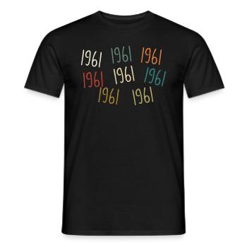 Né en 1961, année de naissance - légendaire depuis 1961 - T-shirt homme - noir - Devant - AI Model Male 178 light (178cm)