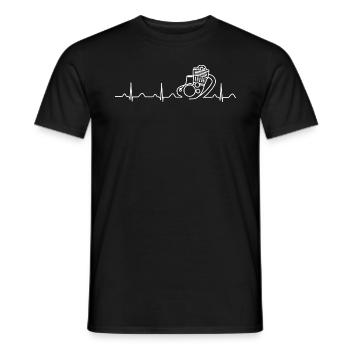 SR500 XT500 Heartbeat weiß - Männer T-Shirt - Schwarz - Vorne - AI Model Male 178 light (178cm)
