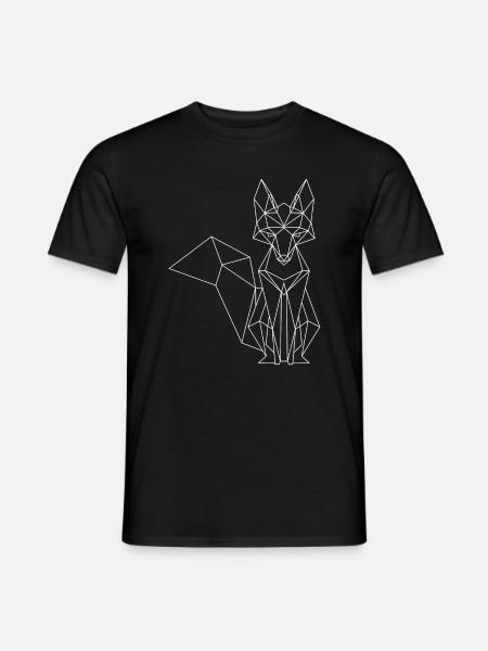 Geometrischer Fuchs - Männer T-Shirt - Schwarz