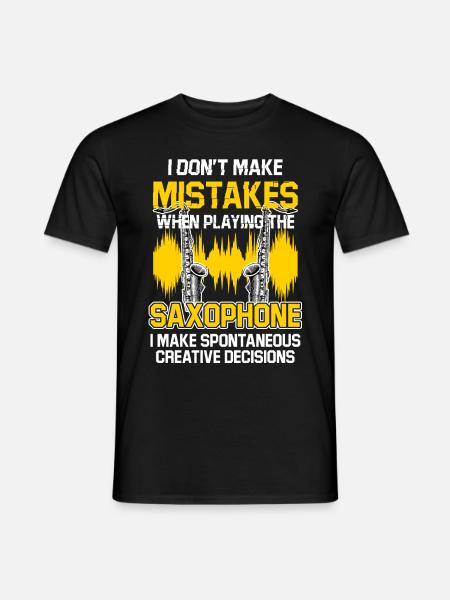 Saxofon Morsom Saxofon Gavespøk - T-skjorte herre - svart
