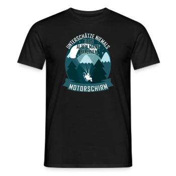 Ne sous-estimez jamais un vieil homme paramoteur - T-shirt homme - noir - Devant - AI Model Male 178 light (178cm)
