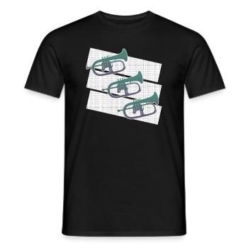 Beau graphique bugle - T-shirt homme - noir - Devant - AI Model Male 178 light (178cm)