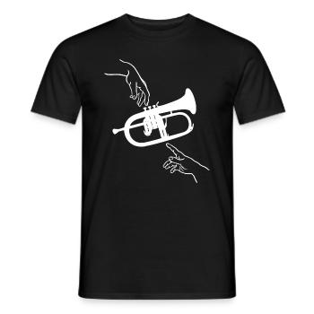 La création du bugle - T-shirt homme - noir - Devant - AI Model Male 178 light (178cm)