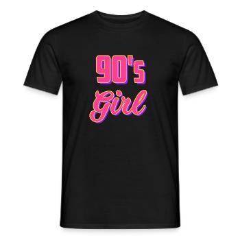 Des années 90 fille des années 90 vintage - T-shirt homme - noir - Devant - AI Model Male 178 light (178cm)