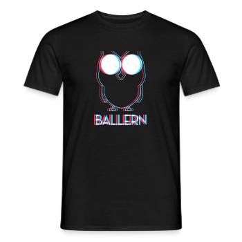 Trippy Owl Techno LSD Trip Rave Goa Trance - Men's T-Shirt - black - Front - AI Model Male 178 light (178cm)