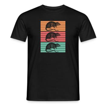 Retro Ratten Ratte Hausratte - Männer T-Shirt - Schwarz - Vorne - AI Model Male 178 light (178cm)
