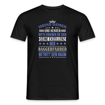 Seine Exzellenz Der Baggerfahrer Spruch - Männer T-Shirt - Schwarz - Vorne - AI Model Male 178 light (178cm)