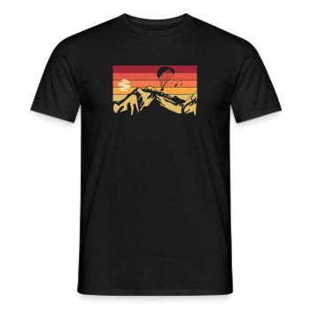 Gleitschirm Berge Paragleiten - Männer T-Shirt - Schwarz - Vorne - AI Model Male 178 light (178cm)