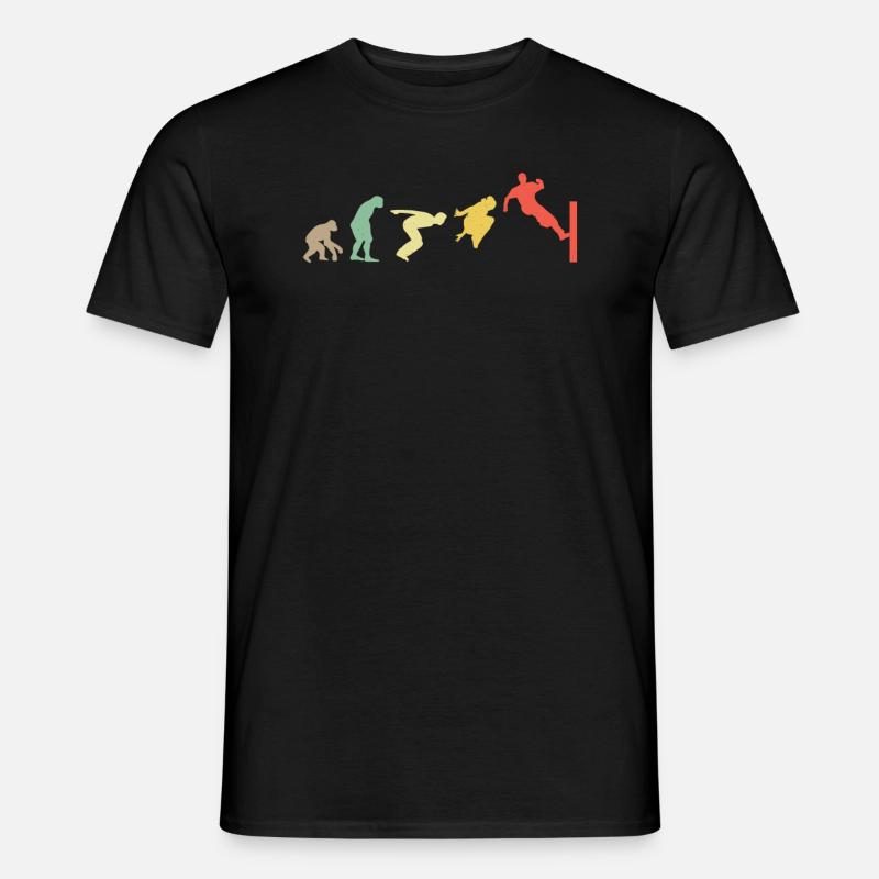 Retro Parkour Evolution - Männer T-Shirt - Schwarz