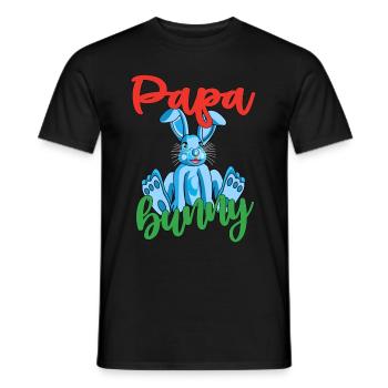Papa banny, Papa Rabbit with saying - Easter - Men's T-Shirt - black - Front - AI Model Male 178 light (178cm)
