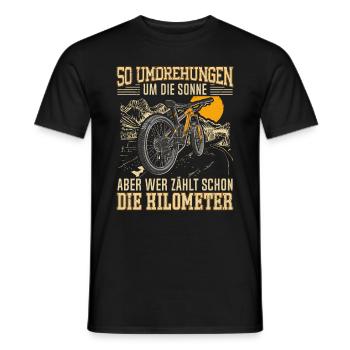 50 Umdrehungen & Unzählige Kilometer - Männer T-Shirt - Schwarz - Vorne - AI Model Male 178 light (178cm)