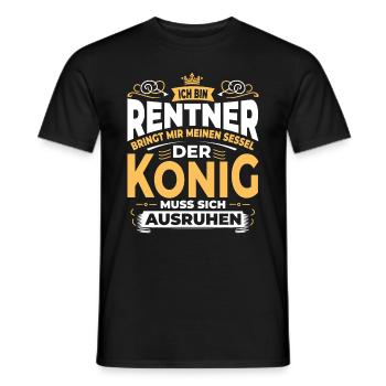 Rentner-König: Thronzeit! - Männer T-Shirt - Schwarz - Vorne - AI Model Male 178 light (178cm)