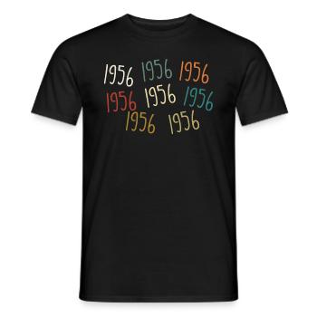 Jahrgang 1956 Geburtsjahr - legendär seit 1956 - Männer T-Shirt - Schwarz - Vorne - AI Model Male 178 light (178cm)