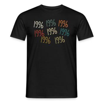 Jahrgang 1996 Geburtsjahr - legendär seit 1996 - Männer T-Shirt - Schwarz - Vorne - AI Model Male 178 light (178cm)