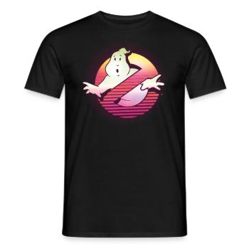 Ghostbusters Retro Neon Logo - Men's T-Shirt - black - Front - AI Model Male 178 light (178cm)
