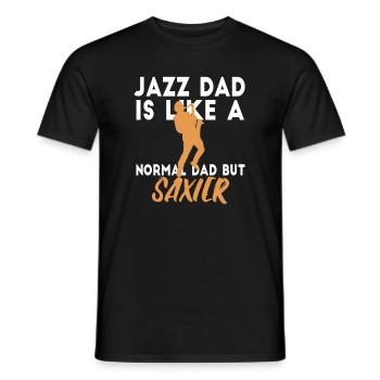 Jazz dad est comme un papa normal mais saxier - T-shirt homme - noir - Devant - AI Model Male 178 light (178cm)