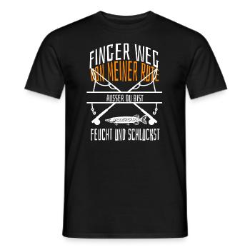 Finger weg von meiner Rute außer du bist feuch. - Männer T-Shirt - Schwarz - Vorne - AI Model Male 178 light (178cm)