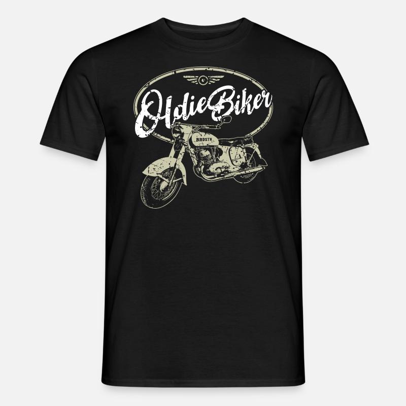 Oldtimer Motorrad - Oldie Biker - Männer T-Shirt - Schwarz