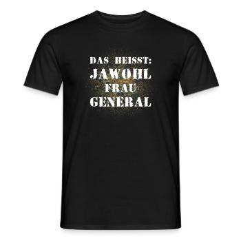 Das heißt Jawohl Frau General Bundeswehr Soldat - Männer T-Shirt - Schwarz - Vorne - AI Model Male 178 light (178cm)
