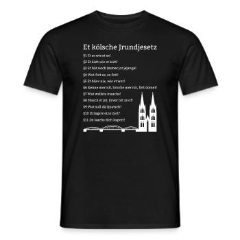 Et Kölsche Jrundjesetz Kölner Grundgesetz Köln - Männer T-Shirt - Schwarz - Vorne - AI Model Male 178 light (178cm)