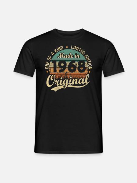 Vintage Retro Prezent urodzinowy 1968 Vintage - T-shirt męski - czarny