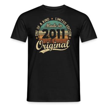 Vintage Rétro Cadeau D’anniversaire 2011 Vintage - T-shirt homme - noir - Devant - AI Model Male 178 light (178cm)