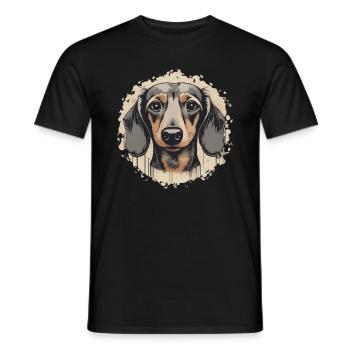 Dackel Teckel Kurzhaardackel Dachshund - Männer T-Shirt - Schwarz - Vorne - AI Model Male 178 light (178cm)