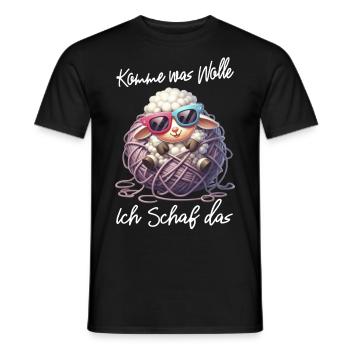 komme was wolle Schaf Wortspiel lustiger Spruch - Männer T-Shirt - Schwarz - Vorne - AI Model Male 178 light (178cm)