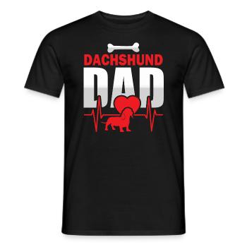 Dackel Teckel Kurzhaardackel Dachshund Papa Vater - Männer T-Shirt - Schwarz - Vorne - AI Model Male 178 light (178cm)